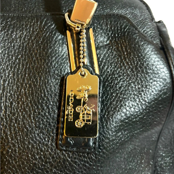 Coach black leather satchel handbag - Picture 6 of 10